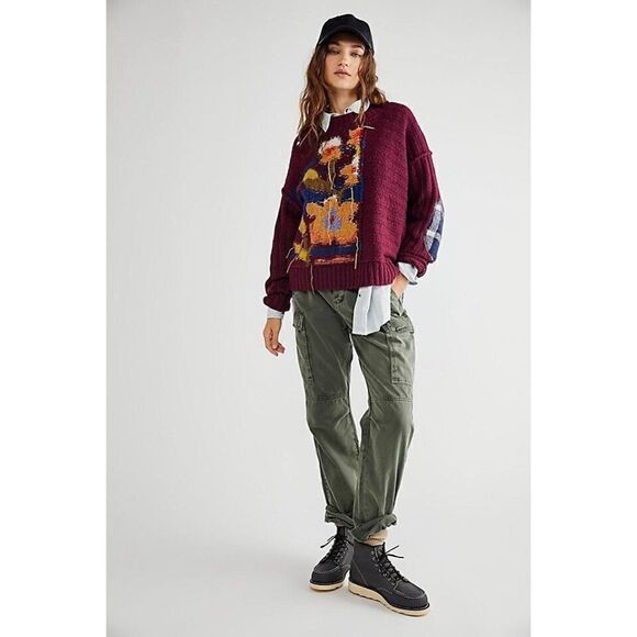 NWT FREE PEOPLE SZ S SOPHIA FLORAL PULLOVER SWEATER - Picture 2 of 4